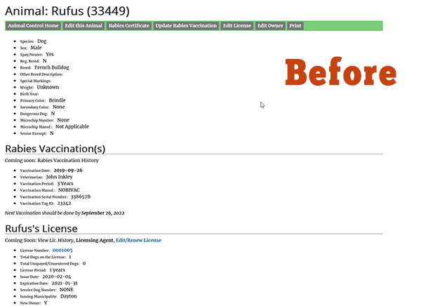 Before and After changes to lists